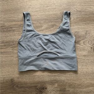 Free People Light Gray Scoop-Front Seamless Sports Bralette